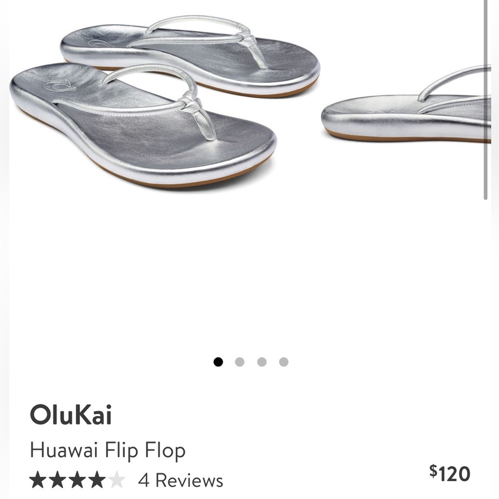 Silver Olukai Huawai Flip Flop